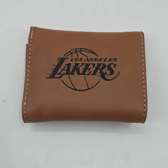 Tan Leather Wallet Los Angeles Lakers New - Picture 3 of 16